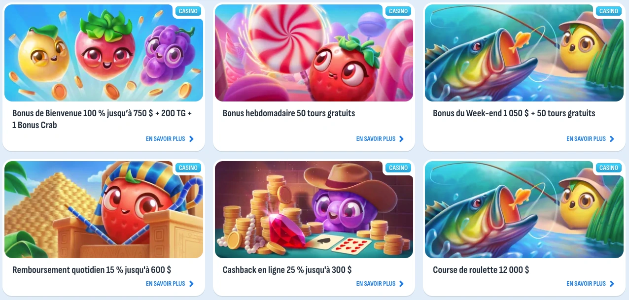 Bonus du casino Nomini